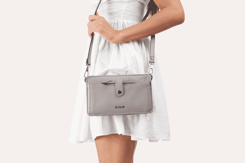 Pebble Leather Wallet Crossbody Bag